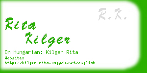 rita kilger business card